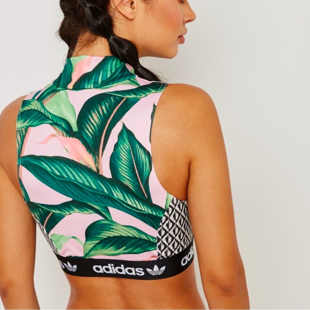 Adidas Originals x FARM Rio Palm Leaf Crop Top Small 💖🌴
